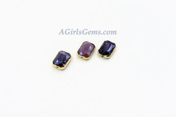 Purple Crystal Beads, Purple Square Rectangle #959, Soldered Bead Charms